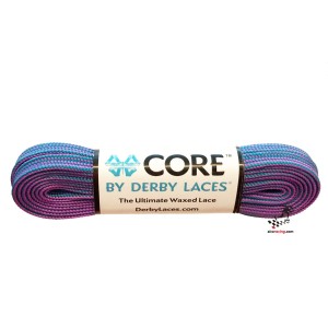 Sznurówki sznurowadła woskowane Derby Laces Core 6mm - Purple and Teal Stripe