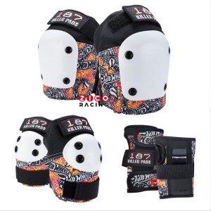 187 Killer Pads Hot Wheels Six Set black - zestaw ochraniaczy na nadgarstki, łokcie i kolana