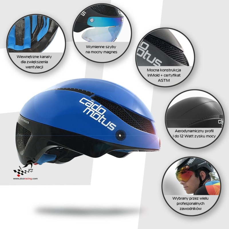 Kask CadoMotus Omega Aero niebieski opis