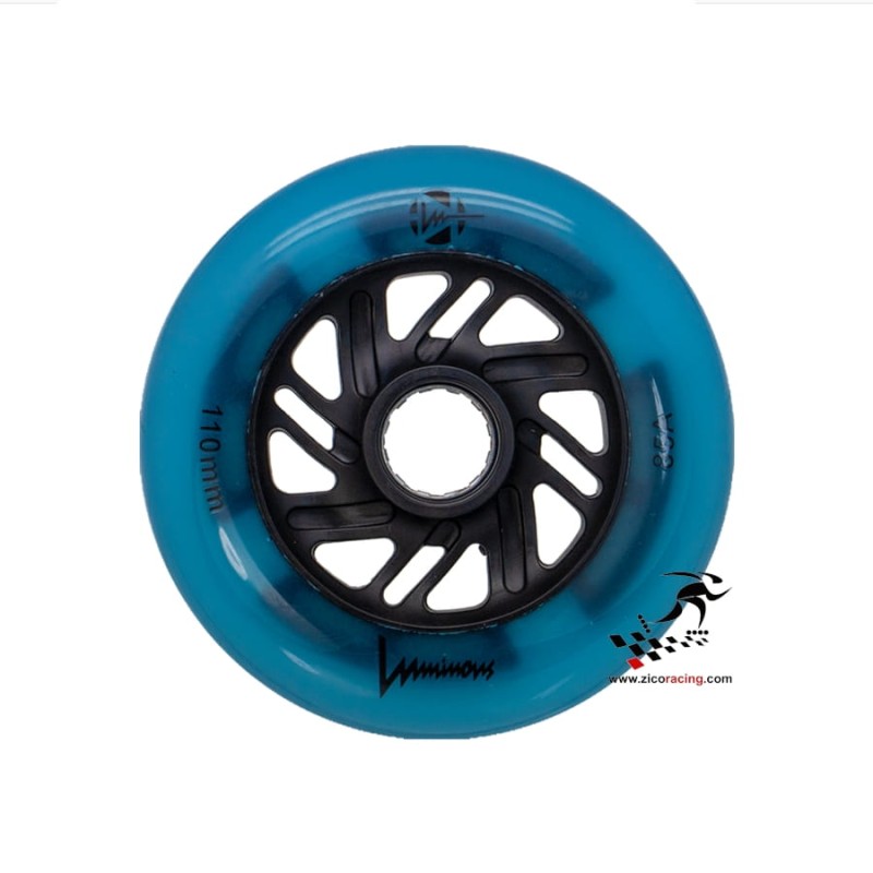 Kółka świecące do rolek FR Skates Luminous niebieskie GLOW 110mm 85a