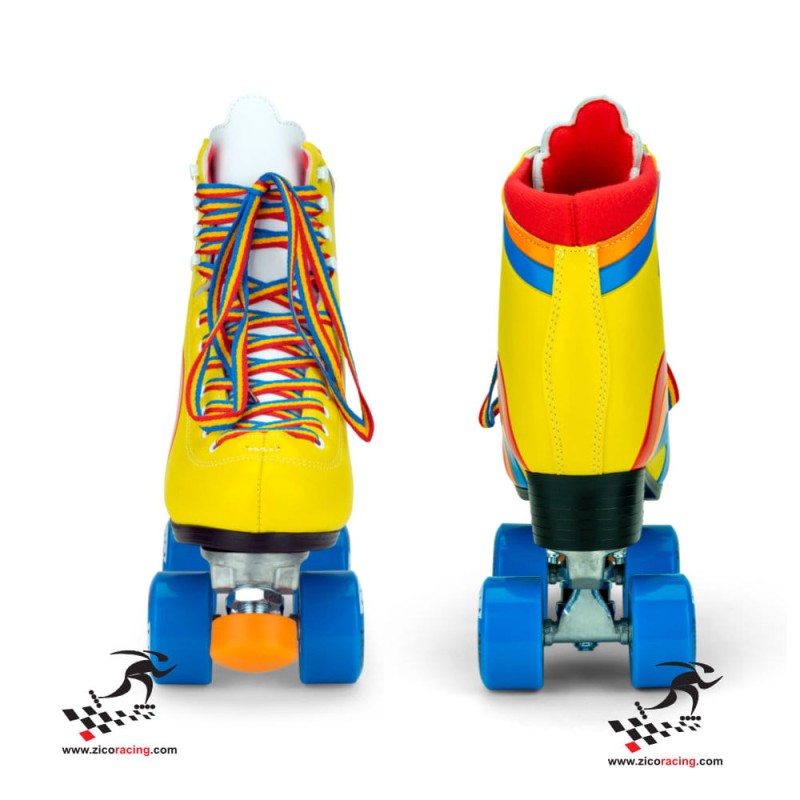 Wrotki Moxi Rainbow Rider Yellow - żółte przód i tył