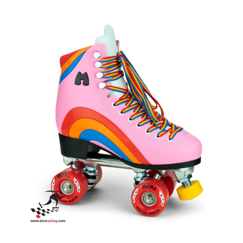 Wrotki Moxi Rainbow Rider Pink - różowe bok kąt