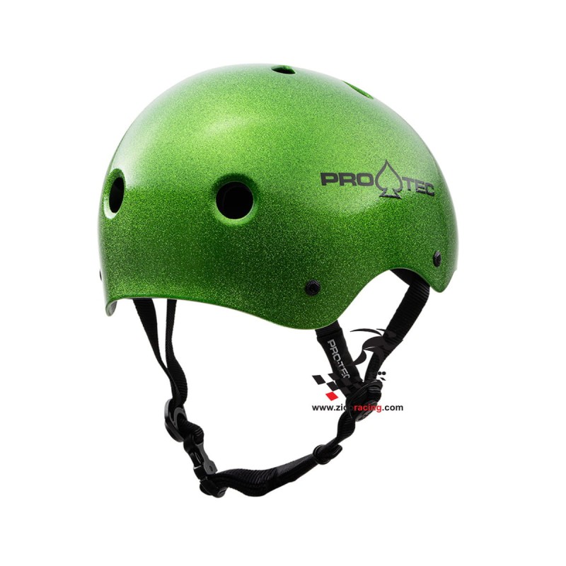 Kask Pro-Tec Candy Green Flake Classic Certyfikowany - widok z tyłu
