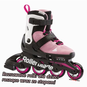 Rolki Rollerblade Microblade G Pink White 2024 rozsuwane dla dzieci 4 i 3 kółkowe