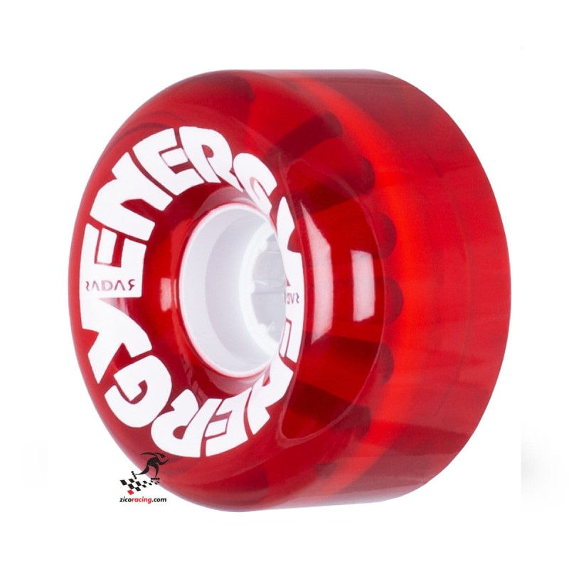 Kółka Radar Energy do wrotek 65mm 78a - czerwone widok pod kątem