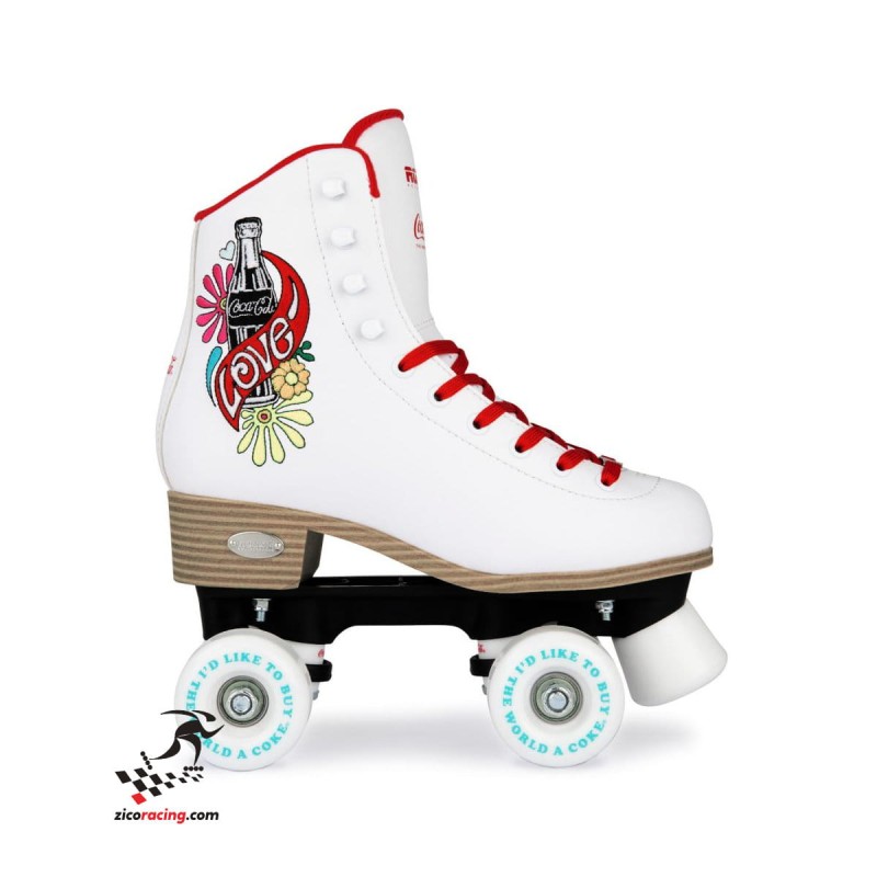 Wrotki Coca Cola białe bok