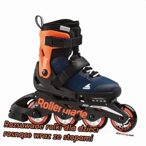 Rolki Rollerblade Microblade Midnight Blue rozsuwane dla dzieci 4 i 3 kółkowe