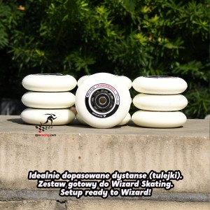 Kółka Rollerblade Hydrogen 80mm 85a + łożyska Bones Super Reds + dopasowane tulejki - 10 sztuk pod Wizard Skating