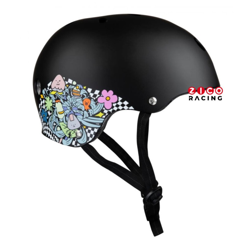 Kask 187 Black Floral - widok z boku
