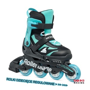 Rolki Rollerblade Microblade NK02 3/4WD rozsuwane dla dzieci 4 i 3 kółkowe czarno błękitne
