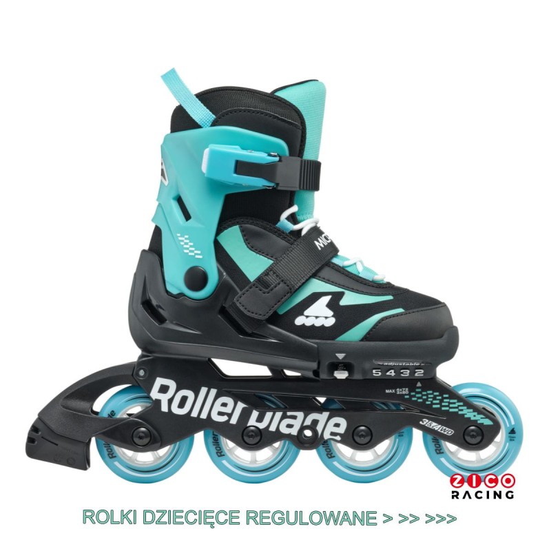 Rolki Rollerblade Microblade NK02 czarno błękitne - widok z boku