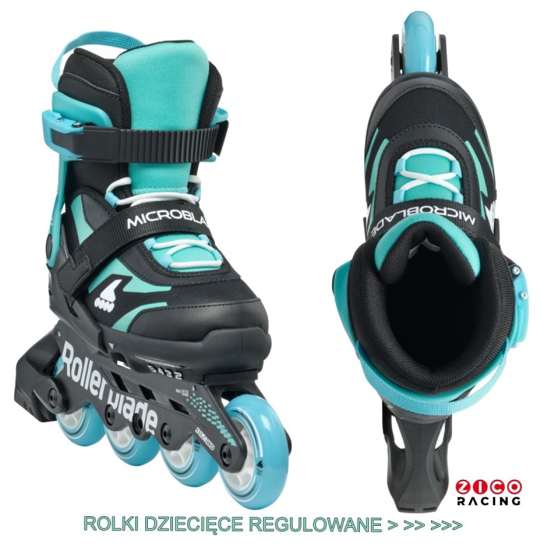 Rolki Rollerblade Microblade NK02 czarno błękitne - widok z góry