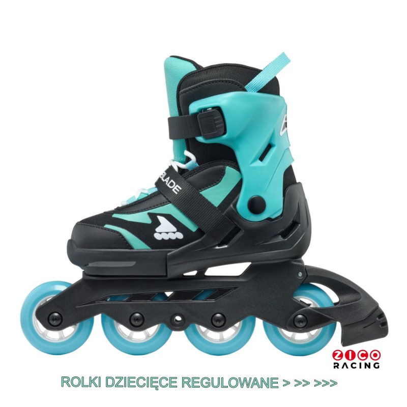 Rolki Rollerblade Microblade NK02 czarno błękitne - widok z boku od wewnątrz