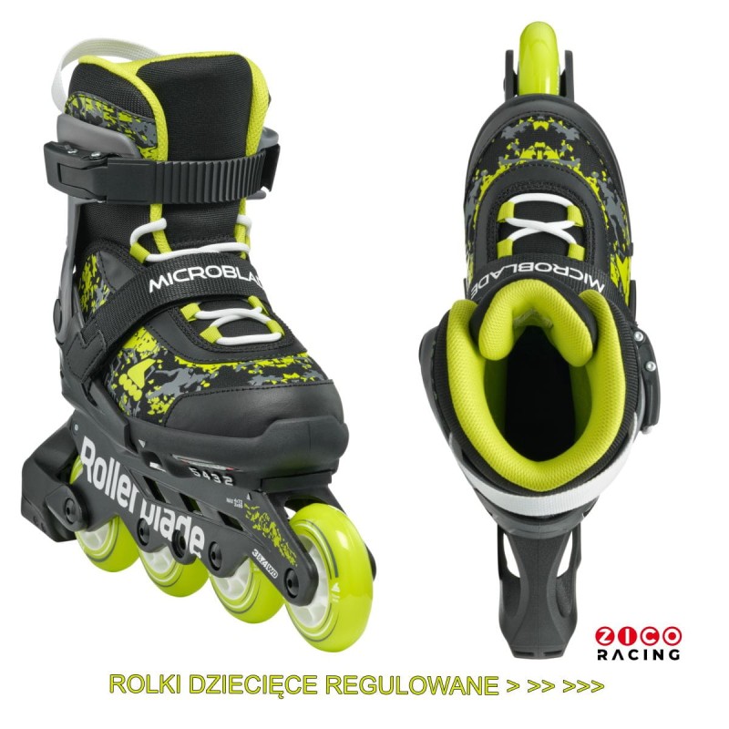 Rolki Rollerblade Microblade NG01 czarno zielone fluo - widok z góry