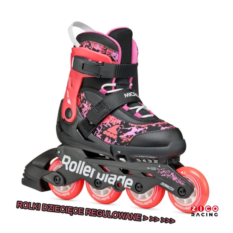 Rolki Rollerblade Microblade ND02 czarno pomarańczowo różowe