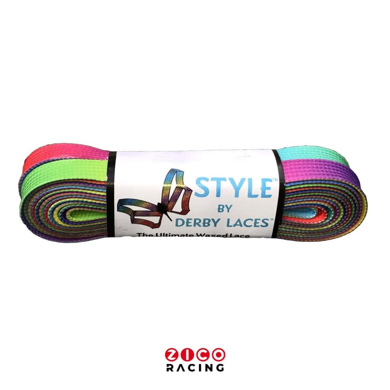 Sznurowadła woskowane marki Derby Laces Rainbow Gradient o wzorze tęczy
