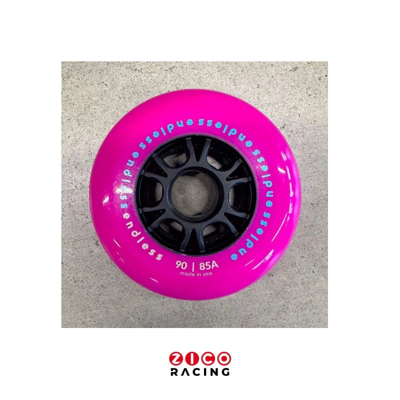 Kółka do rolek marki Endless 90mm 85a - Neon Pink - jedno kółko