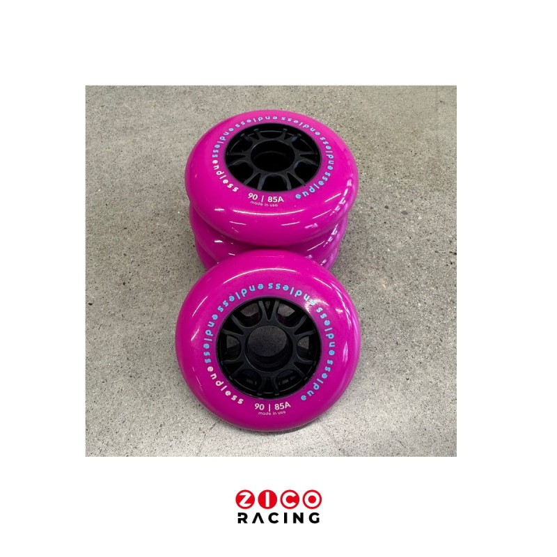 Kółka do rolek marki Endless 90mm 85a - Neon Pink