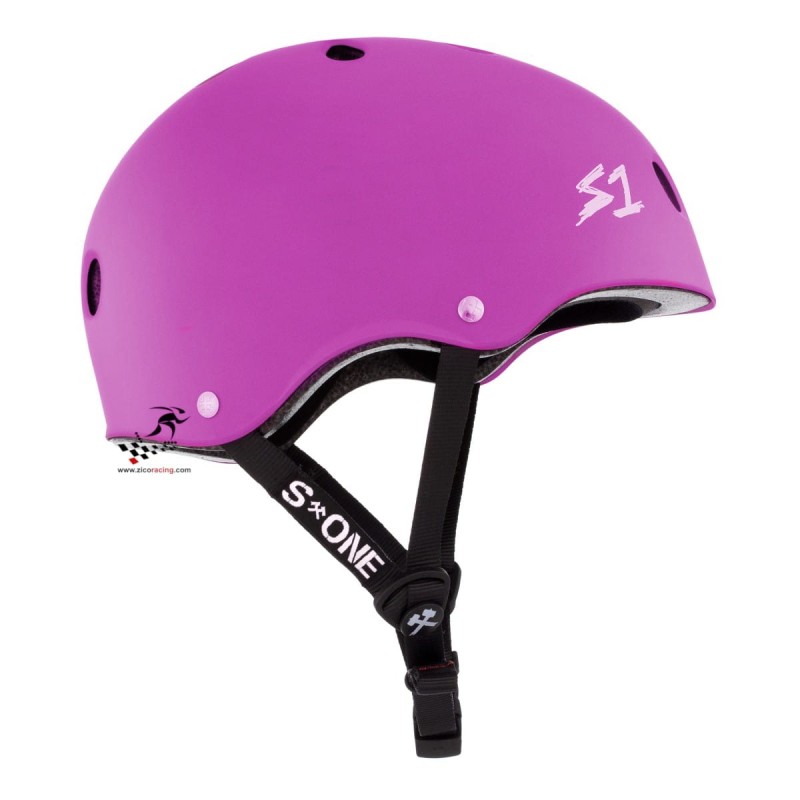 Kask marki S1 model Lifer w kolorze Bright Purple Matter widok z boku
