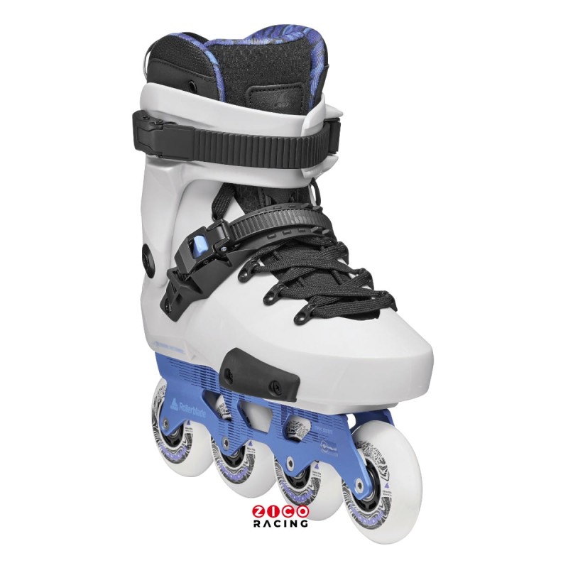 Rolki marki Rollerblade model Twister XT w kolorze perłowo fioletowym - widok z przodu pod kątem