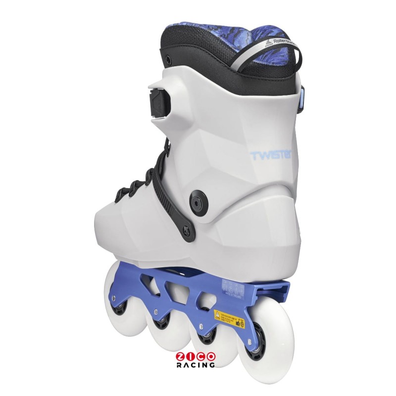 Rolki marki Rollerblade model Twister XT w kolorze perłowo fioletowym - widok z tyłu pod kątem