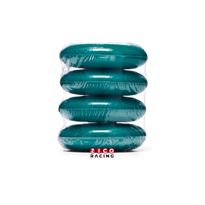 Kółka marki Rollerblade model Hydrogen 80mm 85a w kolorze teal - widok 4 sztuk w opakowaniu