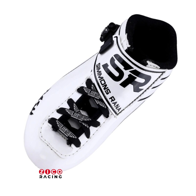 Buty marki Simmons Rana Racing model Dash w kolorze biało czarnym - widok buta z góry