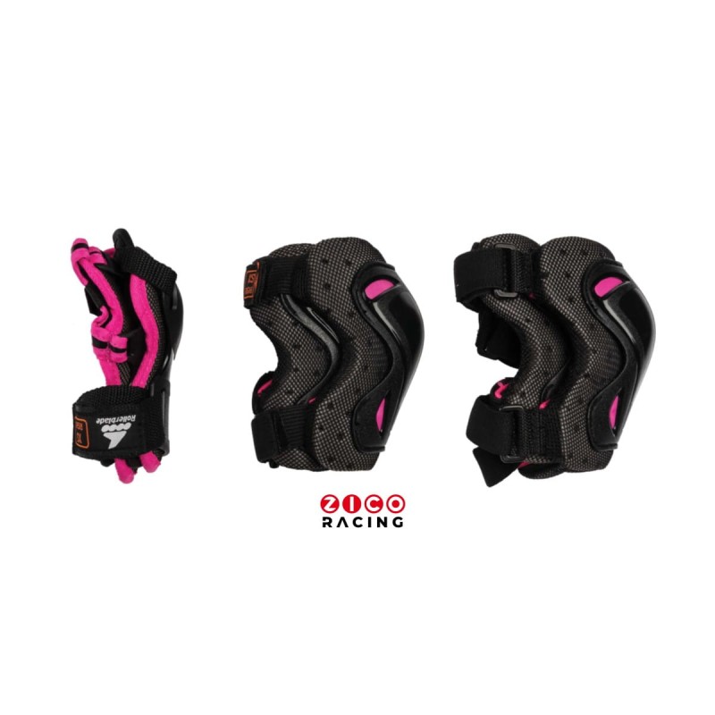Komplet ochraniaczy dla dzieci marki Rollerblade model Skate Gear różowe - widok z boku