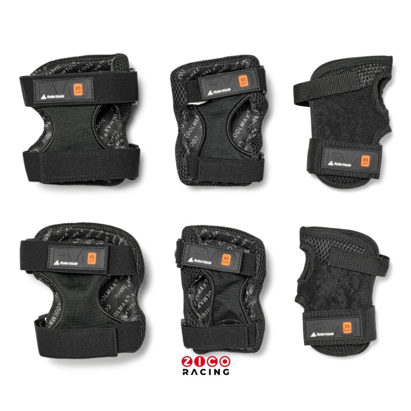 Komplet ochraniaczy marki Rollerblade model EVO czarne - widok od strony wewnętrznej