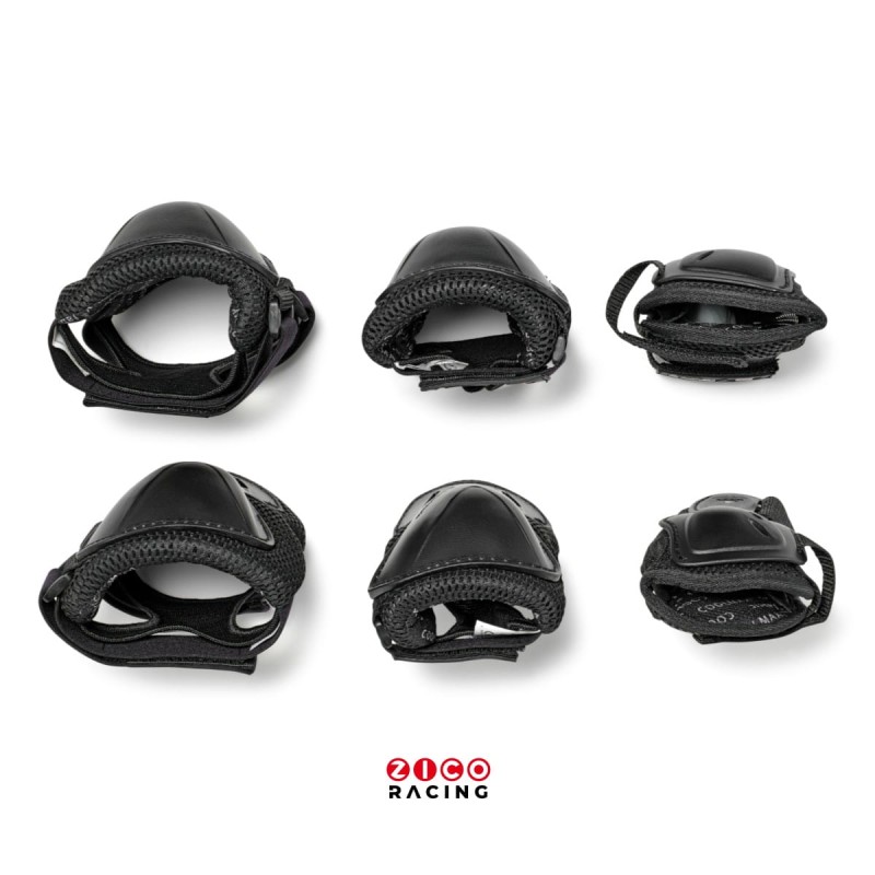 Komplet ochraniaczy marki Rollerblade model EVO czarne - widok od góry i dołu