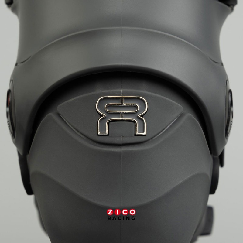 Rolki marki FR Skates model NEO Dual 9080 Promodel w kolorze dark grey - widok z tyłu - logo FR