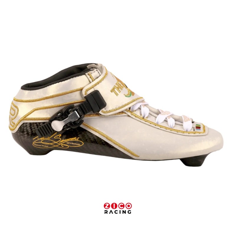 Buty marki Simmons Rana Racing model The1 w kolorze białym - widok z boku