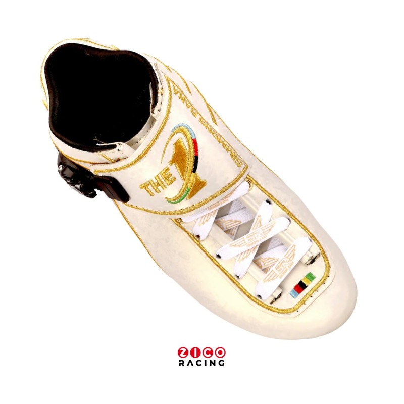 Buty marki Simmons Rana Racing model The1 w kolorze białym - widok z góry