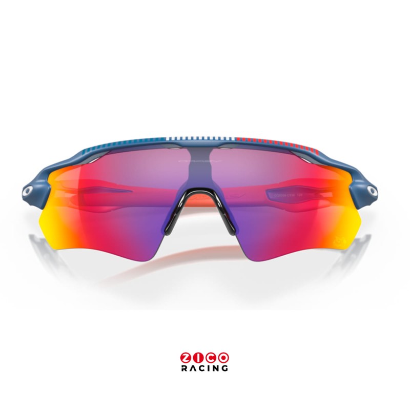 Okulary marki Oakley model Radar EV Path kod produktu OO9208-C3 TDF Poseidon Prizm Road - widok z przodu złożone