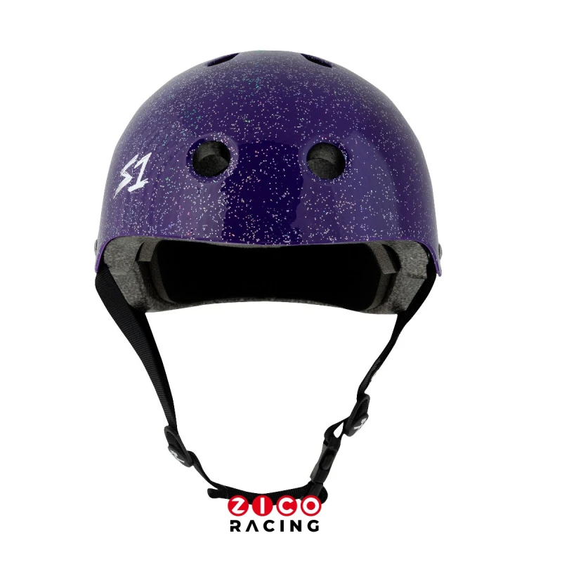 Kask marki S1 w kolorze Purple Gloss Glitter - widok z przodu