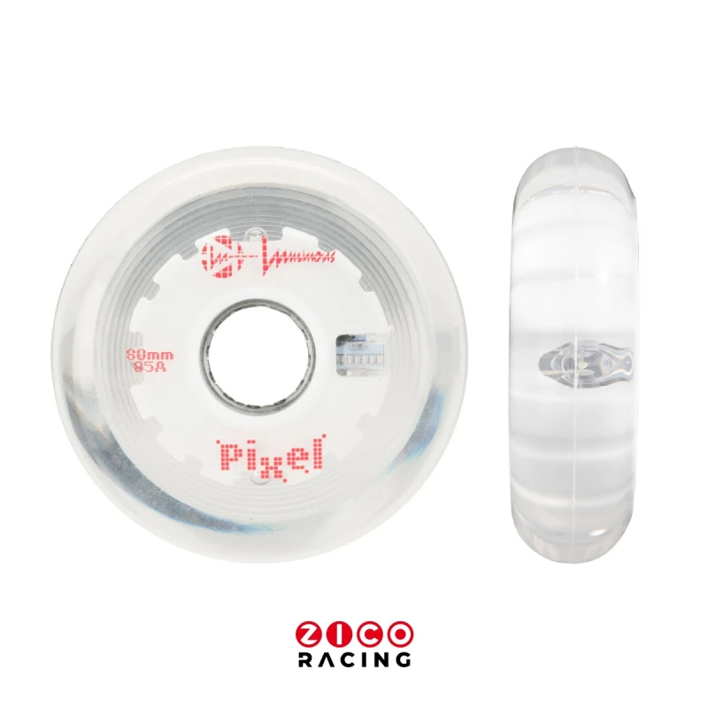 Kółka marki Luminous model PIXEL Vortex Red 80mm 85a widok kółka z boku bez tulejki oraz profilu