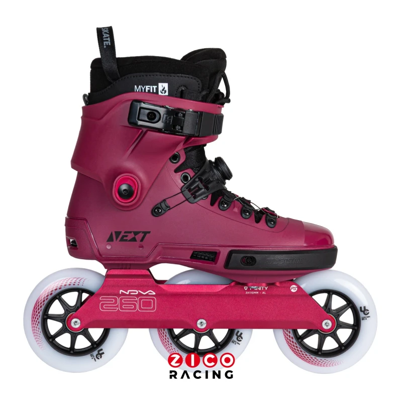 Rolki marki Powerslide model NEXT 110 PDS Merlot widok z boku