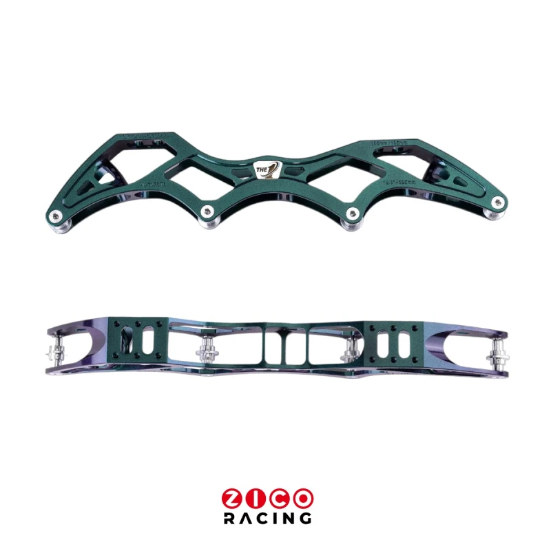 Szyny marki Simmons Rana Racing model Chamelleon HiLo 3x110mm 1x100mm widok z boku i góry