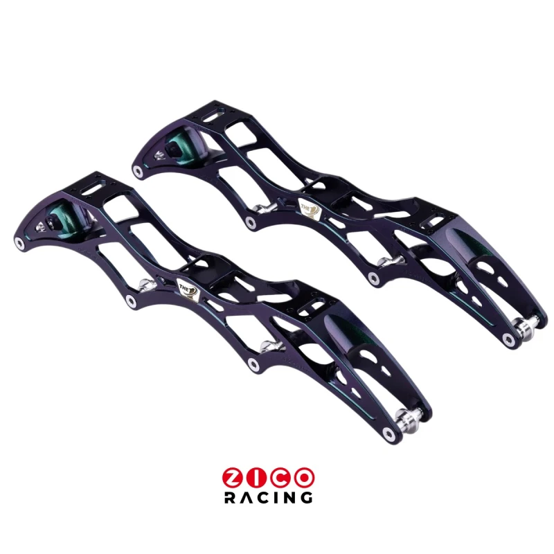 Szyny marki Simmons Rana Racing model Chameleon Overall 4x110mm widok pary szyn z boku i góry pod kątem