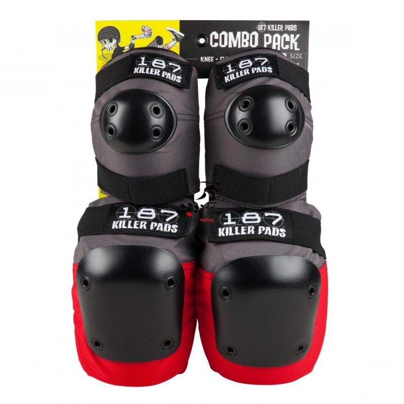 Ochraniacze 187 Pad Set Combo Pack grey red