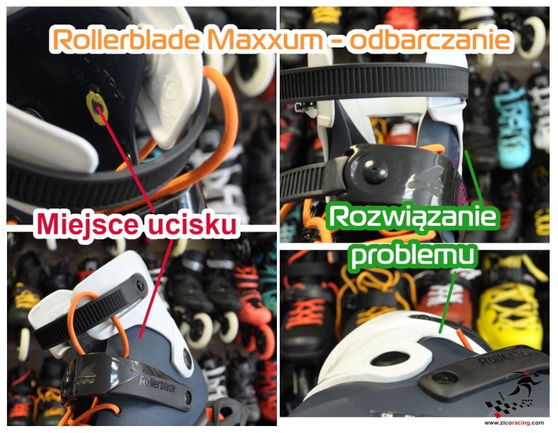 Rollerblade Maxxum wyeliminowanie ucisku poprzez odbarczanie